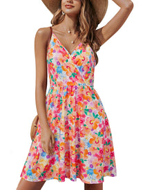 Lusha Women's Robe – V-Neck, Thin Straps, A-Line Midi Cut & Pockets, Elastic Waist, Summer