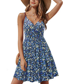 Lusha Women's Robe – V-Neck, Thin Straps, A-Line Midi Cut & Pockets, Elastic Waist, Summer