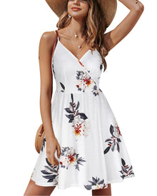 Lusha Women's Robe – V-Neck, Thin Straps, A-Line Midi Cut & Pockets, Elastic Waist, Summer
