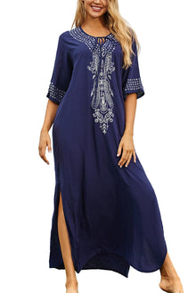 Eugenia Women's Kimono – Loose Long Beach Dress, V-Neck & Loose Sleeves Summer Cover-Up