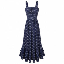 Mildred Women's Maxi Dress – Square Neck, Straps, Smocked A-Line Cut & Ruffled Hem Summer