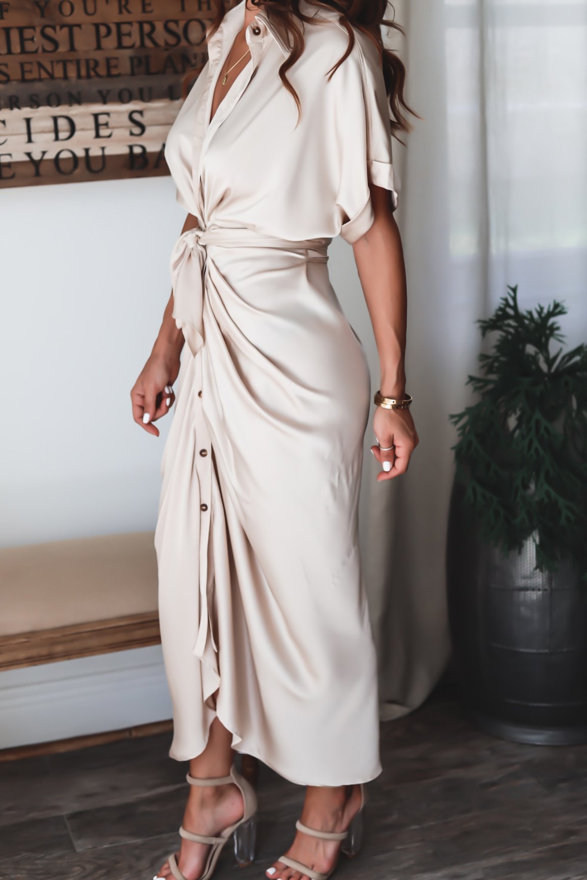 Evening Dress Women Julia – Elegant Long Dress in Airy Polyester with Trendy Details