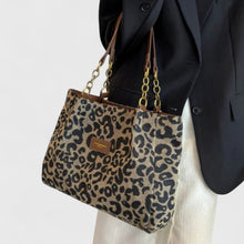 Kailany Shopping Bag Women in Canvas – Large Leopard with Handles & Adjustable Shoulder Strap
