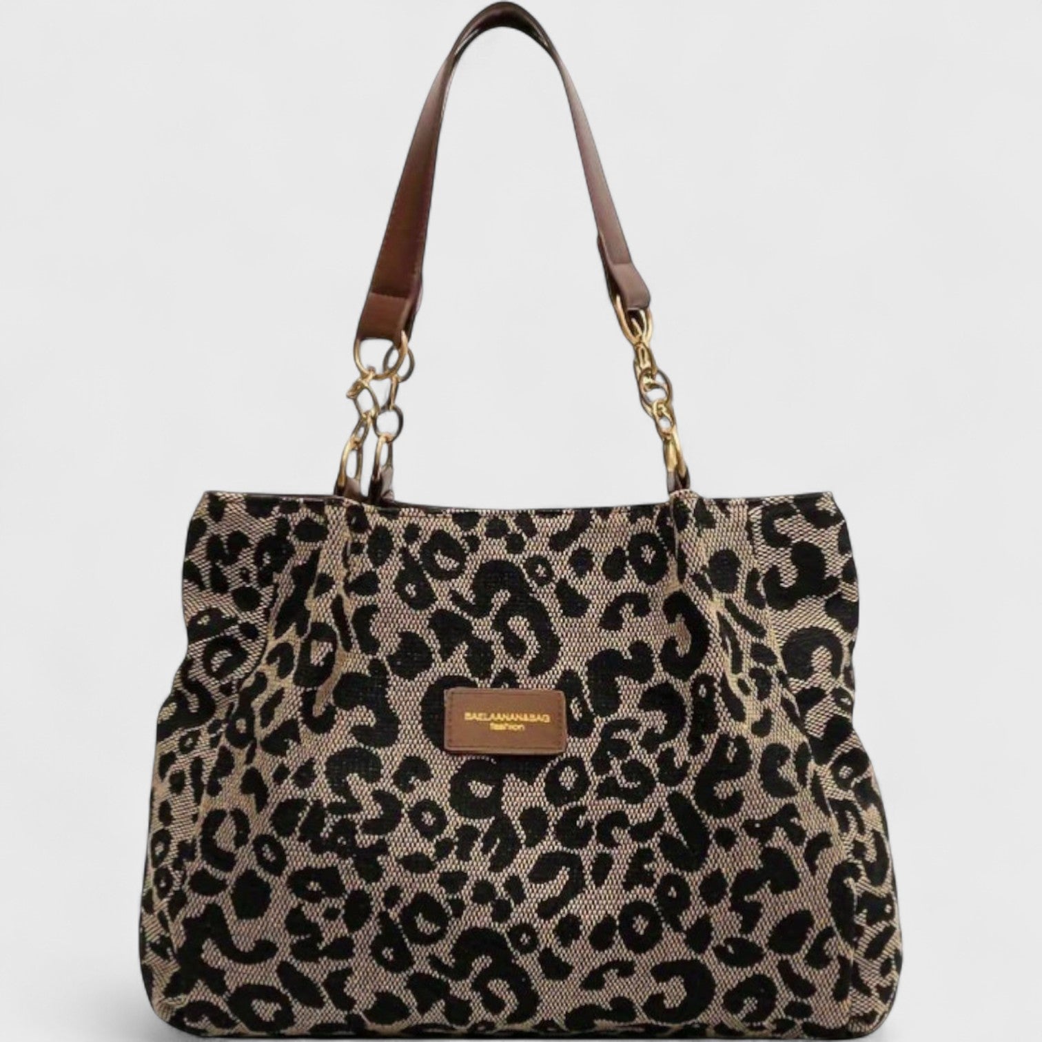 Kailany Shopping Bag Women in Canvas – Large Leopard with Handles & Adjustable Shoulder Strap