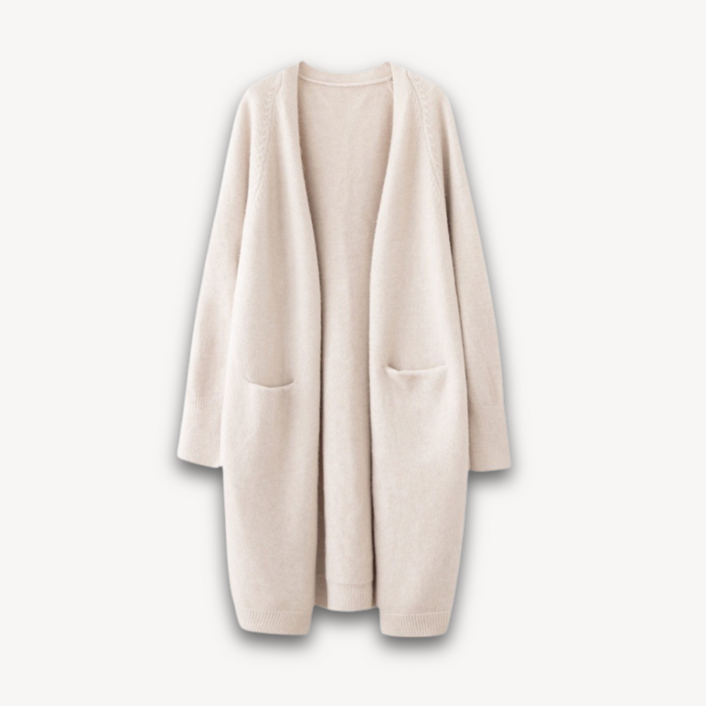 Lennon Women's Long Knit Vest – Open Model with Long Sleeves for Everyday Use