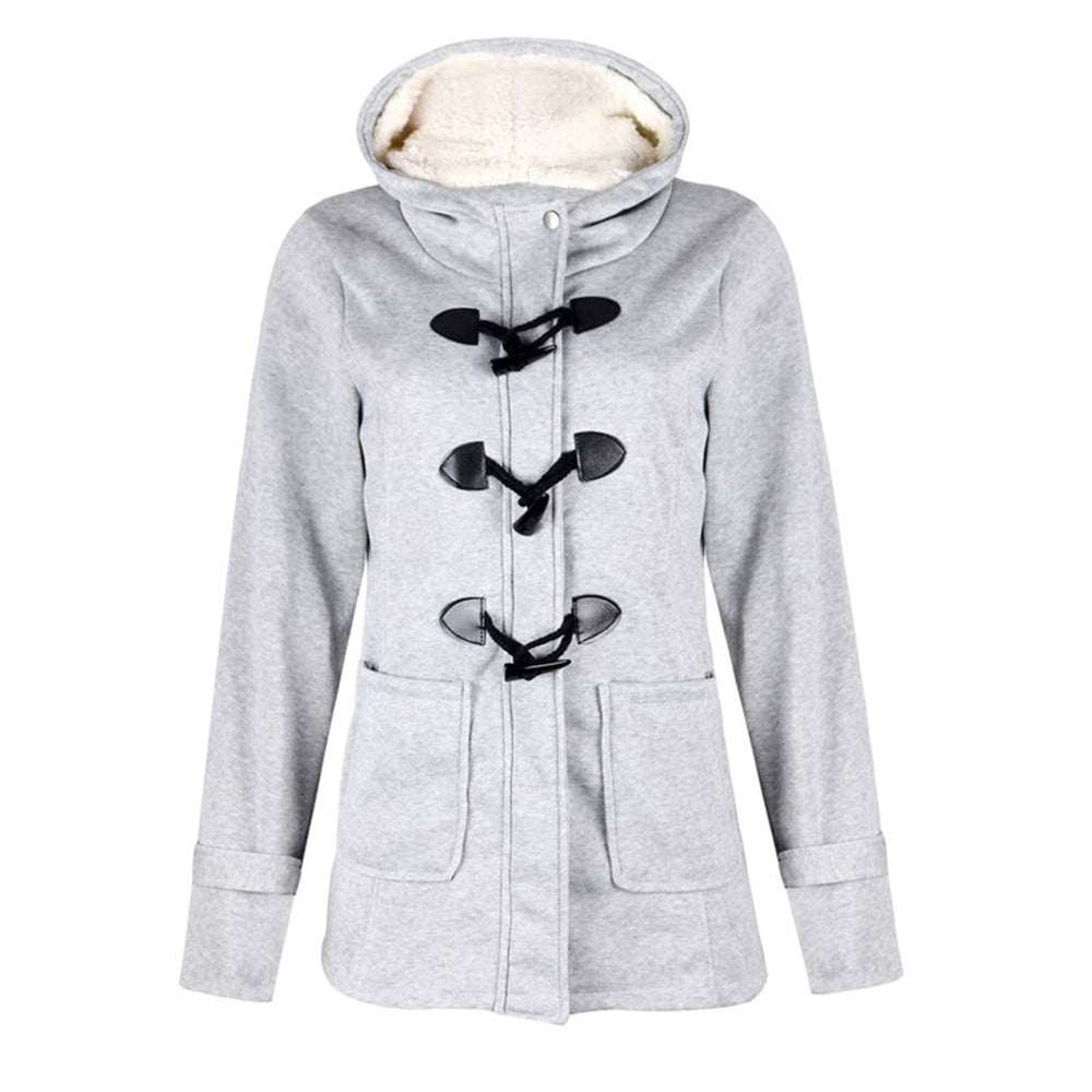 Katalina Women's Long Winter Coat – Elegant, Warm with Integrated Hood & Practical Pockets