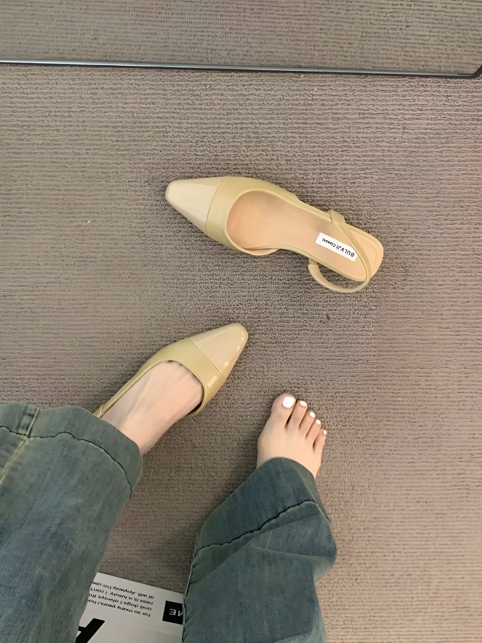 Camille Ballerinas Women – Elegant Shoes with Pointed Toe & Comfortable Square Heel