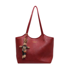 Emma Rustic Edge Tote – Spacious Vintage Vegan Leather Bag with Fancy Pendant