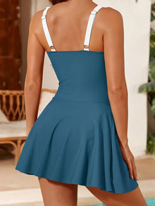 Grace Women's Swimsuit – A Retro Chic One-Piece with Integrated Skirt & Adjustable Side Ties
