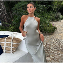 Géraldine Long Dress Woman – Maxi Dress Sleeveless with Elegant Open Back for Chic Summer