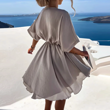 Brooklyn Robe in Chiffon Woman – Elegant Dress with Ruffles with Twisted Detail & Light Cut