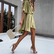 Brooklyn Robe in Chiffon Woman – Elegant Dress with Ruffles with Twisted Detail & Light Cut