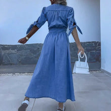 Alessia Long Dress Woman – Elegant Jean Dress for Spring & Summer in Casual Style