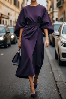 Louise Elegant Dress Woman – Feminine Design with Lantern Sleeves & Adjustable Fitted Cut