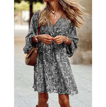 Blessy Bohemian Dress Woman – Long Fluid Dress with Light Sleeves & Casual Summer Style