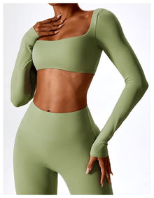 Leila Women's Sports Set – Breathable Yoga & Fitness Outfit with Flared Leggings & Fitted Top