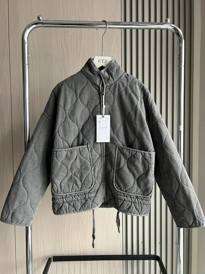 Hershey Quilted Jacket Woman – Warm and Light with Front Zip & Adjustable Waist