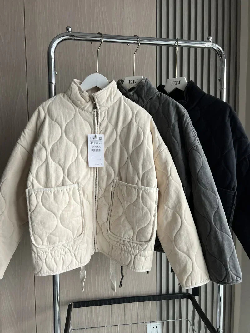 Hershey Quilted Jacket Woman – Warm and Light with Front Zip & Adjustable Waist