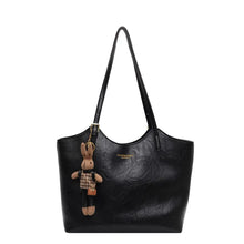Emma Rustic Edge Tote – Spacious Vintage Vegan Leather Bag with Fancy Pendant