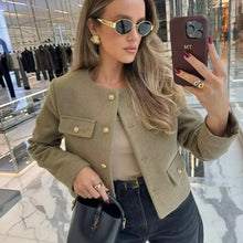 Sara Luxury Women's Jacket – Fitted Jacket with Golden Buttons and Elegant Silhouette