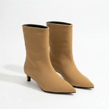Cindella Women's Suede Ankle Boots – Pointed Toe, Slim Heel & Timeless Elegance