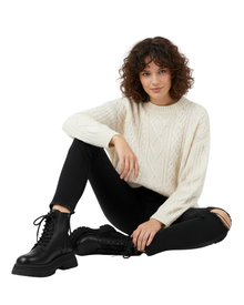Madeline Women's Lace-Up Ankle Boots – Thick Stable Sole, Combat Style & Urban Look