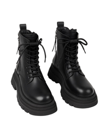 Madeline Women's Lace-Up Ankle Boots – Thick Stable Sole, Combat Style & Urban Look