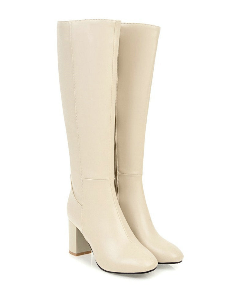 Paige Women's Classic Zip Boots – Elegant Boots with Comfortable Block Heel