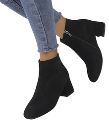Emmery Women's Suede Boots – Comfortable Block Heel & Timeless Style