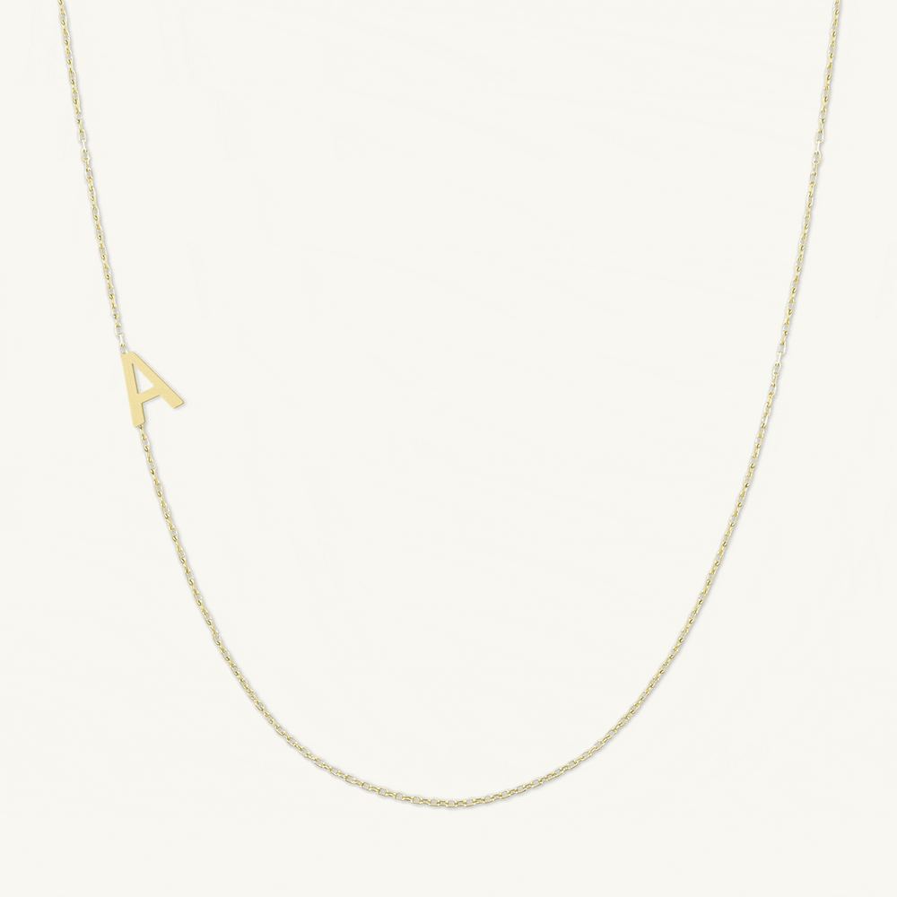 Sideways Single Initial Letter Necklace
