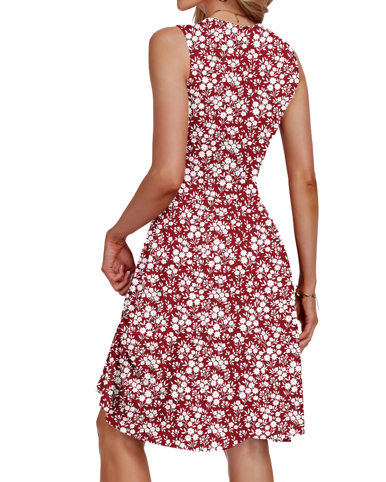 Jessel Women's Robe – Sleeveless V-Neck Wrap, A-Line Cut & Pockets Knee-Length Summer
