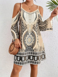 Soleandra Women's Dress – Mid-Length Sleeveless Dress with Chic Vintage Print Bohemian Summer