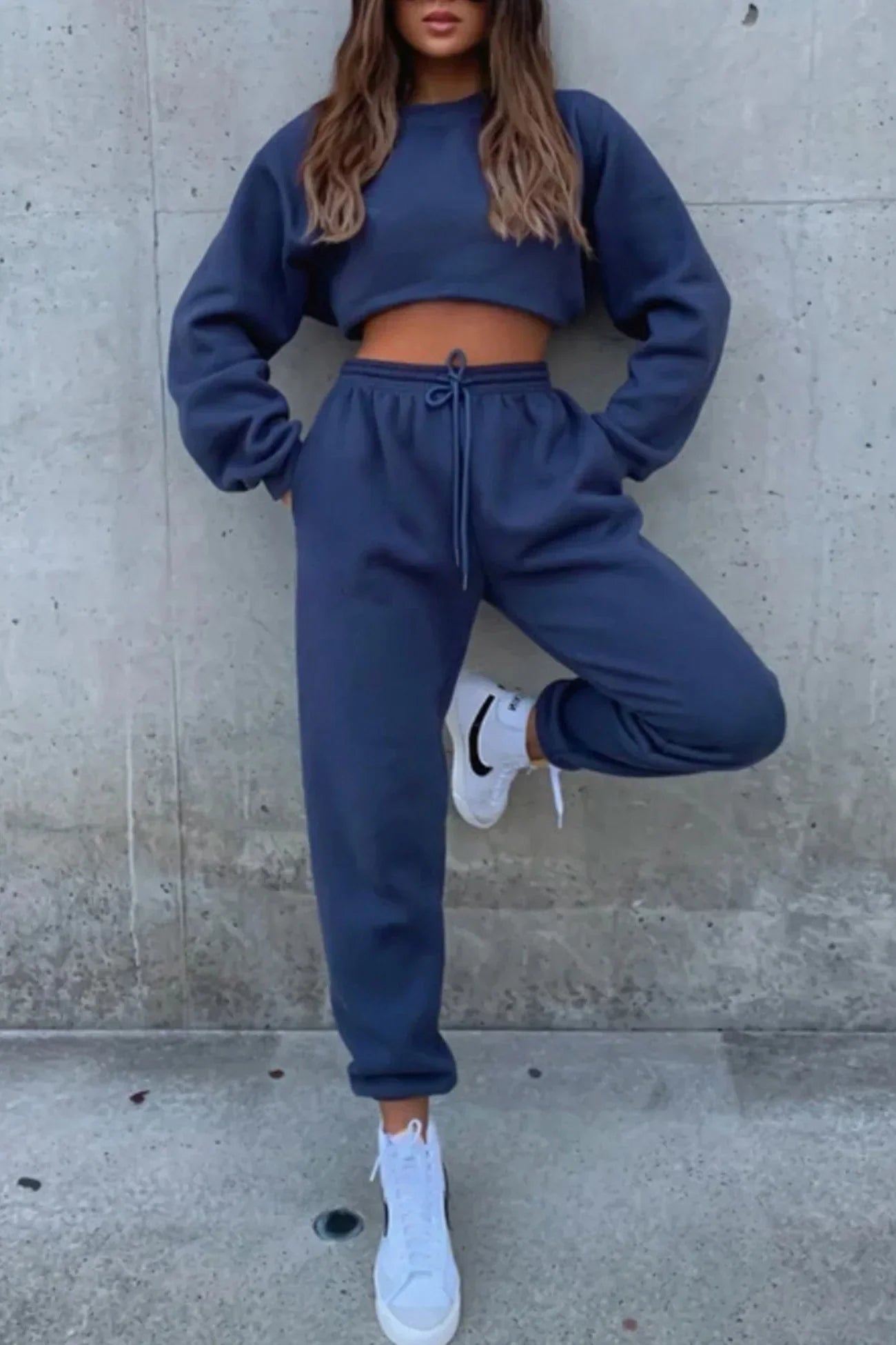 Ruby Ensemble Femme – Casual 2 Pieces with Loose Sweatshirt & Drawstring Jogging Pants