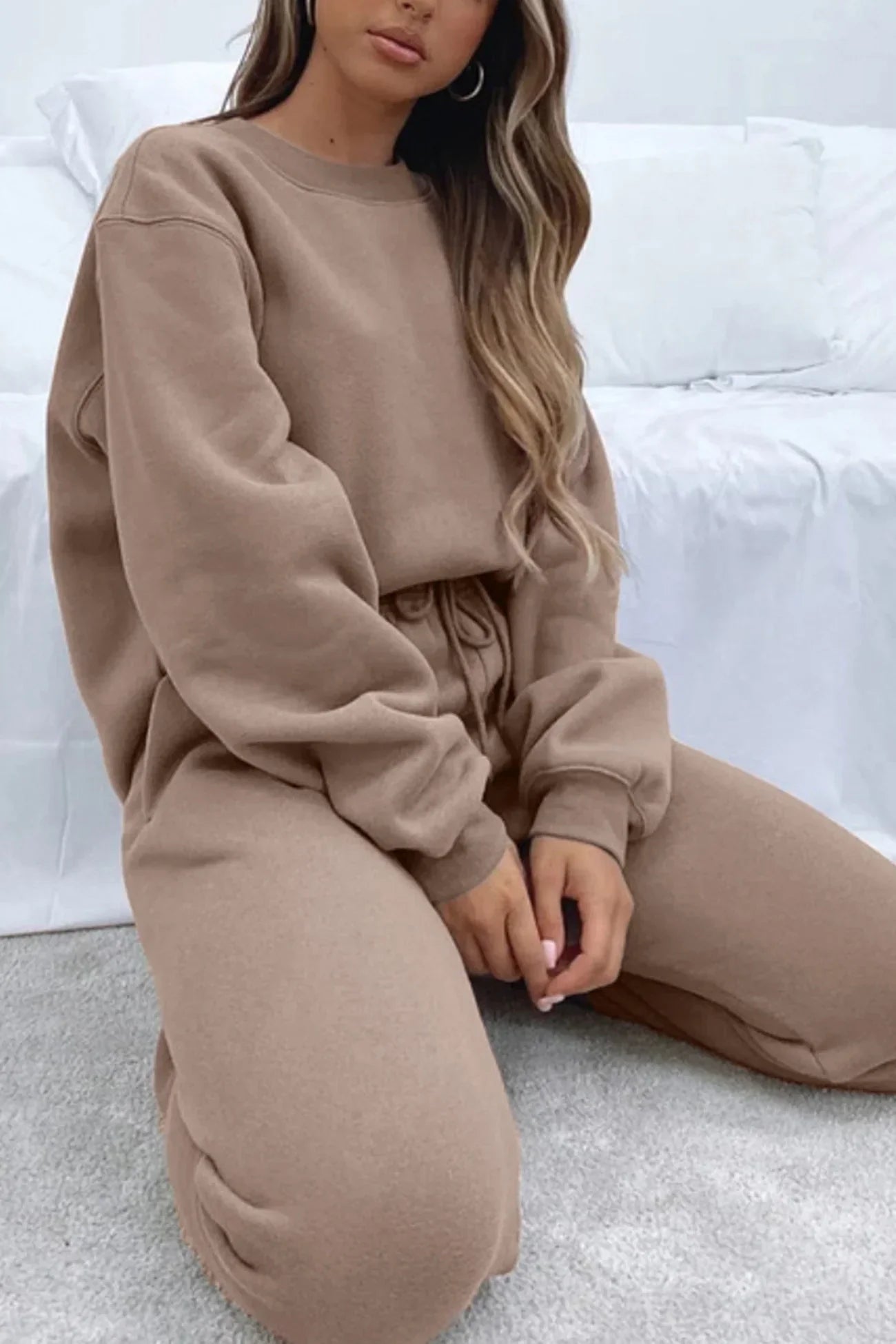Ruby Ensemble Femme – Casual 2 Pieces with Loose Sweatshirt & Drawstring Jogging Pants