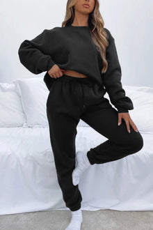 Ruby Ensemble Femme – Casual 2 Pieces with Loose Sweatshirt & Drawstring Jogging Pants