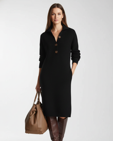 Desiree Midi Dress for Women – Comfortable Fit with Buttoned Collar Elegant Everyday Style