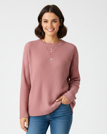Jamily Classic Women's Sweater with Long Sleeves – Comfortable Casual Sweater with Timeless Style
