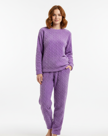 Lunie Women's Loungewear Set – Warm & Comfortable Two-Piece Fleece Pajamas