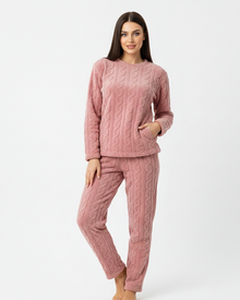 Lunie Women's Loungewear Set – Warm & Comfortable Two-Piece Fleece Pajamas