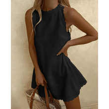 Tosca Midi Dress Women – Lightweight Summer Dress with Elegant Scalloped Edge and Sleeveless Design