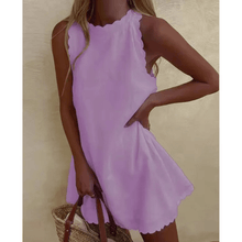 Tosca Midi Dress Women – Lightweight Summer Dress with Elegant Scalloped Edge and Sleeveless Design