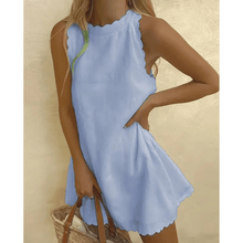 Tosca Midi Dress Women – Lightweight Summer Dress with Elegant Scalloped Edge and Sleeveless Design