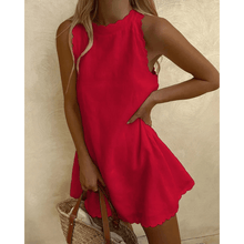 Tosca Midi Dress Women – Lightweight Summer Dress with Elegant Scalloped Edge and Sleeveless Design
