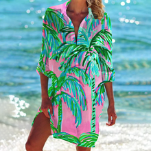Valencia-Classique Dress Shirt Woman – Elegant A-line Dress in Summer Colors