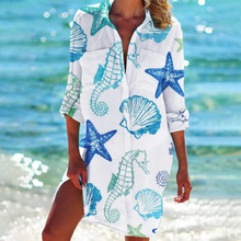 Valencia-Classique Dress Shirt Woman – Elegant A-line Dress in Summer Colors