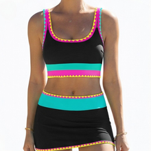 Solara Color Block Sporty 3 Piece Bikini Set