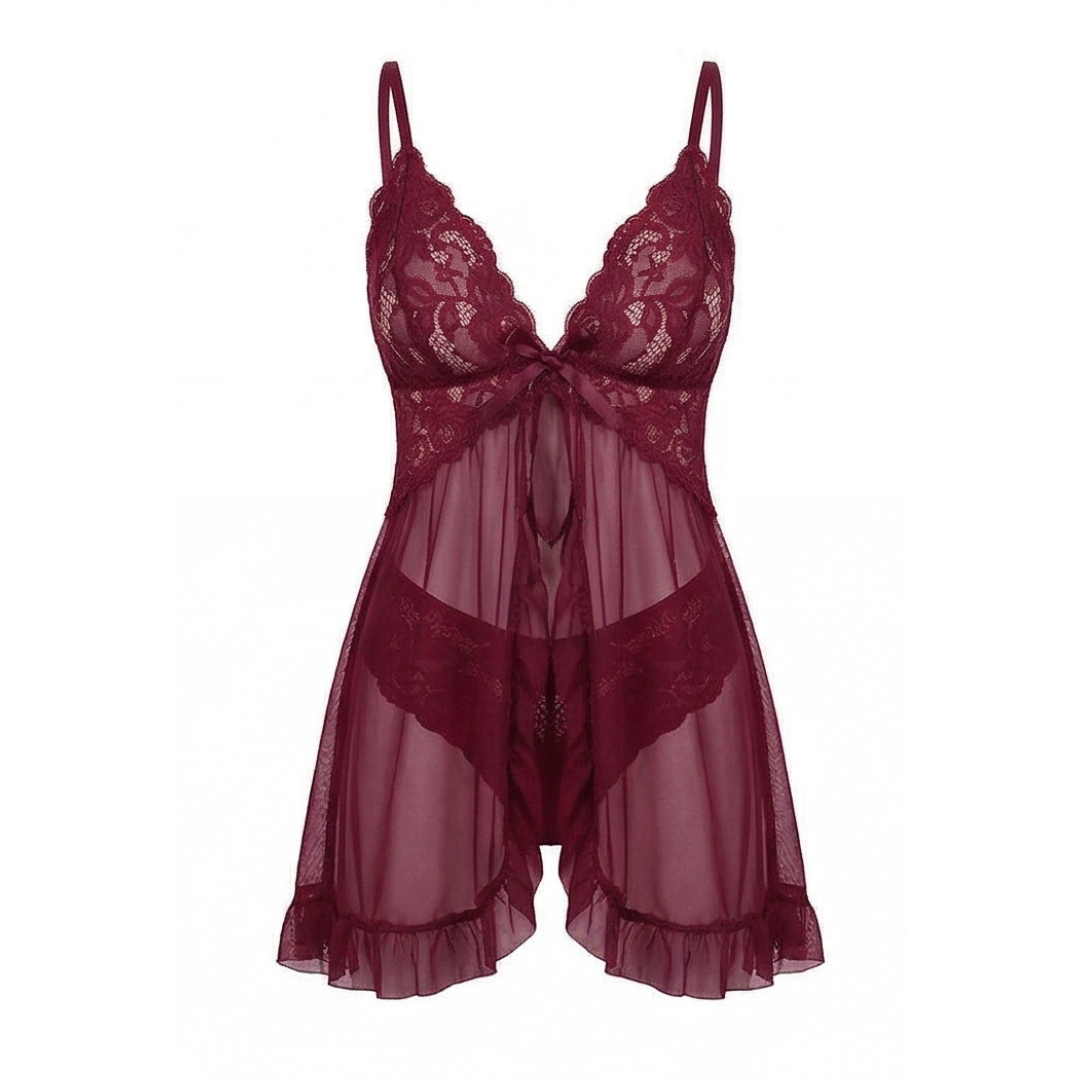 Lunaire – Women's Floral Lace Babydoll Nightgown
