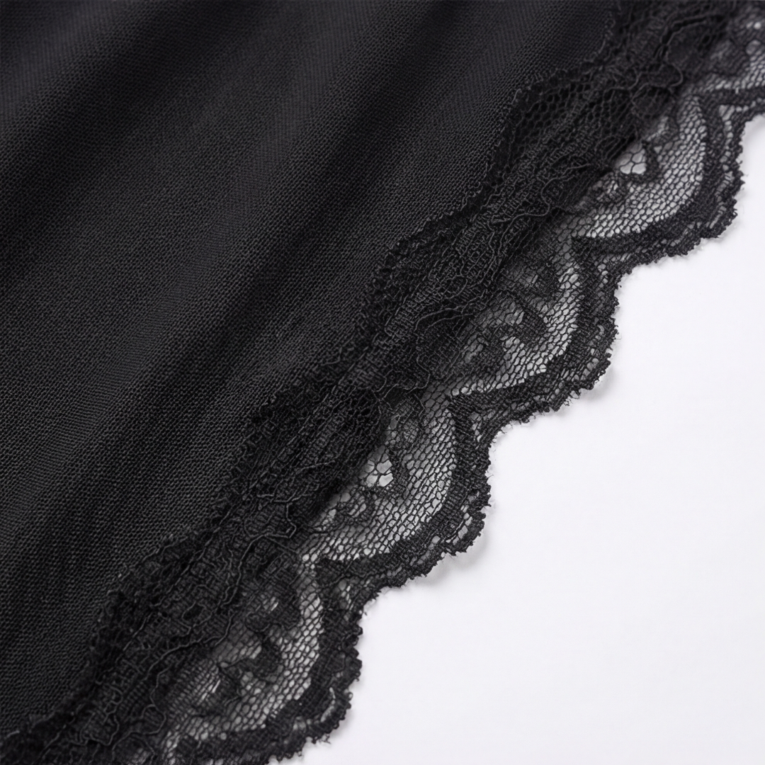 Veloure – Floor-Length Lace Mesh Nightdress