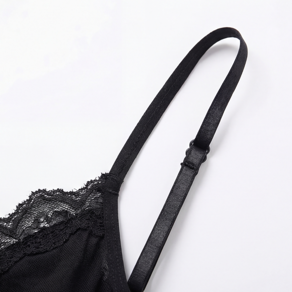 Veloure – Floor-Length Lace Mesh Nightdress