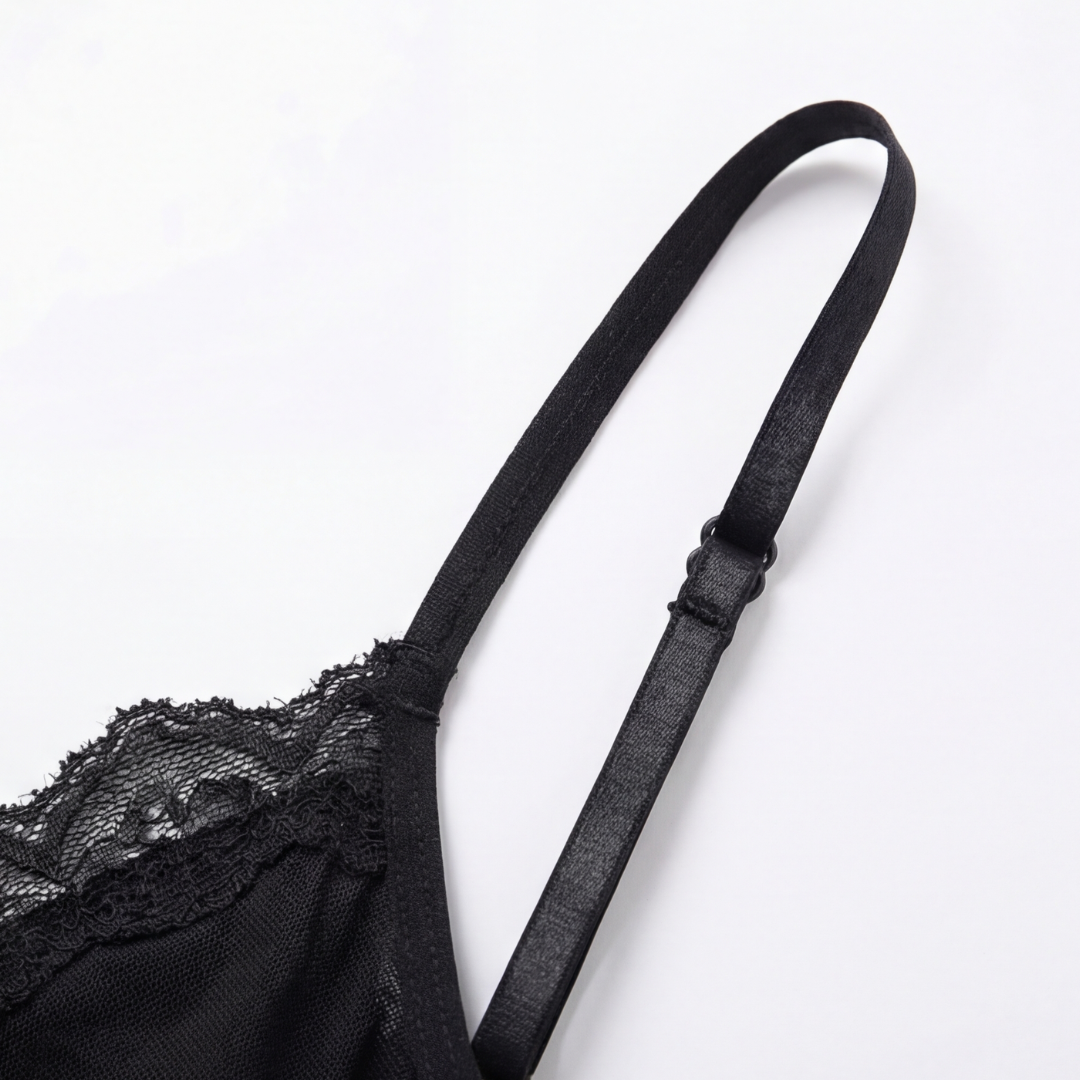 Veloure – Floor-Length Lace Mesh Nightdress